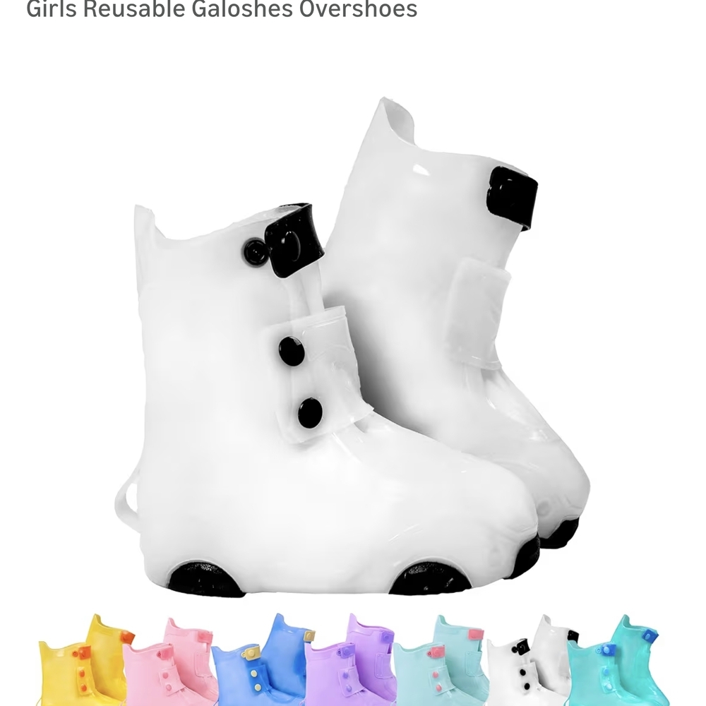 White Reusable Galoshes Overshoes